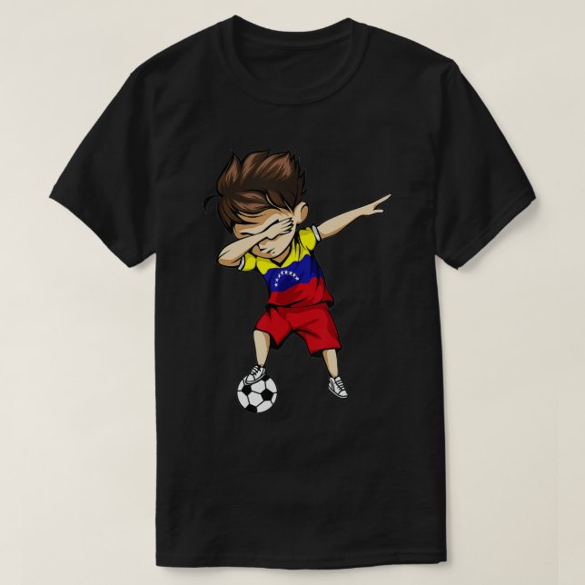 Dabbing Soccer Venezuela Jersey   Venezuelan Footb T-Shirt (Design Front)
