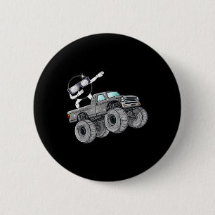 Dabbing Solar Eclipse Monster Truck Fun Boys Kids 6 Cm Round Badge