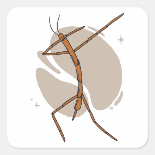 Dabbing stick bug square sticker