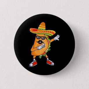 Dabbing Taco Funny Cinco De Mayo Mexican Party 6 Cm Round Badge