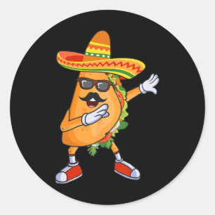 Dabbing Taco Funny Cinco De Mayo Mexican Party Classic Round Sticker