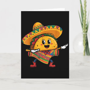 Dabbing Taco Mexican Poncho Cinco De Mayo Card