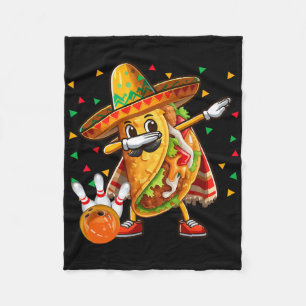 Dabbing Taco Playing Bowling Cinco De Mayo Player Fleece Blanket