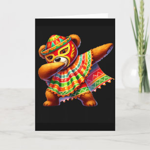 Dabbing Teddy Bear Lucha Libre Cinco De Mayo Mexic Card
