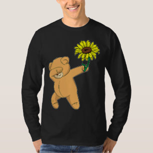 Dabbing Teddy Bear Sunflower Autism Awareness T-Shirt
