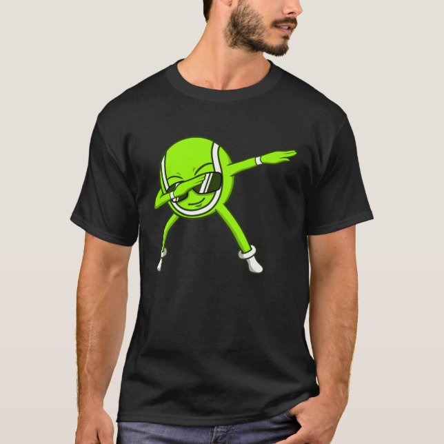 Dabbing Tennis Ball Sports Lover Player Coach T-Shirt (Front)