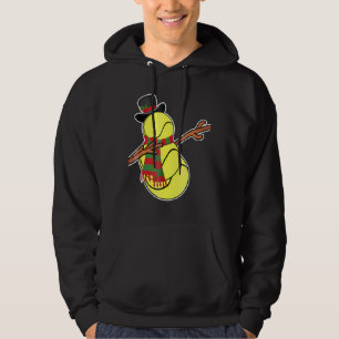 Dabbing Tennis Snowman Kids Christmas Pyjamas Xmas Hoodie