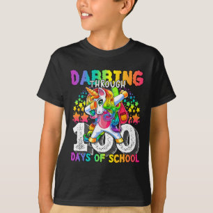 Dabbing Through 100 Days Of School Dabbing Unicorn T-Shirt