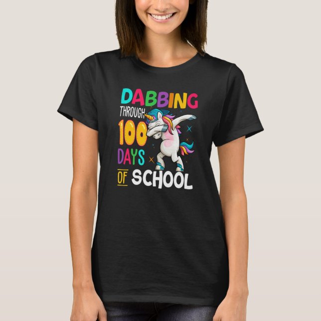 Dabbing Through 100 Days Of School Funny Shirt Pre (Front)