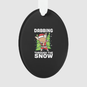 Dabbing Through Snow Chihuahua Christmas Dog Ornament