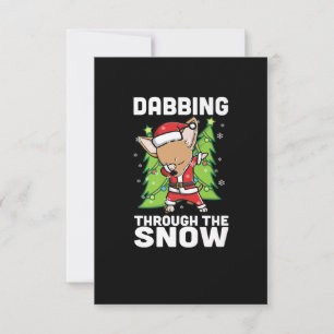 Dabbing Through Snow Chihuahua Christmas Dog RSVP Card
