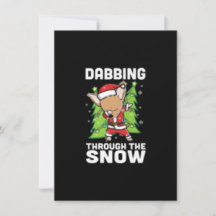 Dabbing Through Snow Chihuahua Christmas Dog Thank You Card
