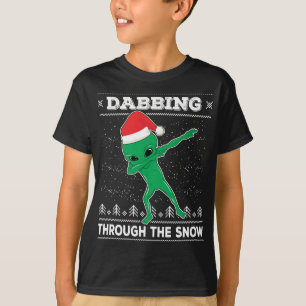 Dabbing Through The Snow Alien Santa Ugly Christma T-Shirt
