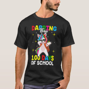 Dabbing Thru 100 days of school Dab Unicorn  Teach T-Shirt