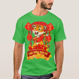 Dabbing Tiger Vietnamese Tet 2022 Chuc Mung Nam Mo T-Shirt