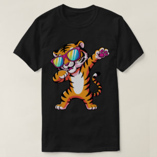 Dabbing Tiger With Sunglasses  Funny Cool Tiger   T-Shirt
