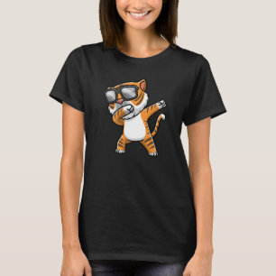 Dabbing Tiger With Sunglasses Girls Boys Kids Prem T-Shirt