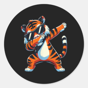 Dabbing Tiger With Sungles Tiger Animal Classic Round Sticker