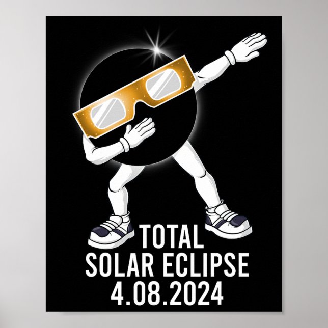 Dabbing Total Solar Eclipse 04.08.2024 Fun Dab Boy Poster (Front)