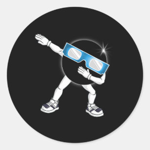 Dabbing Total Solar Eclipse 2024 Totality Dab Boys Classic Round Sticker