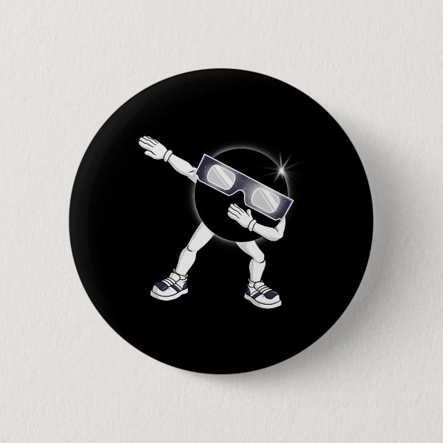 Dabbing Total Solar Eclipse 2024 Totality Dab Kids 6 Cm Round Badge (Front)