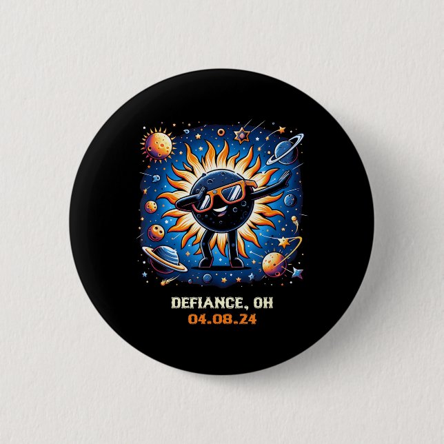 Dabbing Total Solar Eclipse DeFuture Husband Ohio 6 Cm Round Badge (Front)