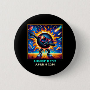Dabbing Total Solar Eclipse Twice In A Lifetime 6 Cm Round Badge