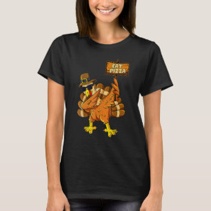 Dabbing Turkey Eat Pizza Adult Vegan Kids Thanks T-Shirt