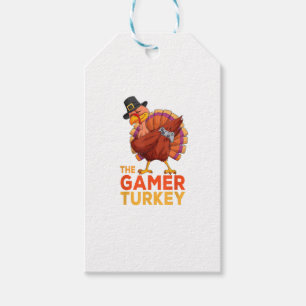 Dabbing Turkey Gamer Thanksgiving Gaming Kids Boys Gift Tags