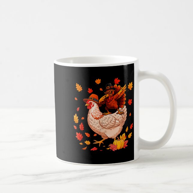 Dabbing Turkey On Chicken Thanksgiving Autumn Lgri Coffee Mug (Right)