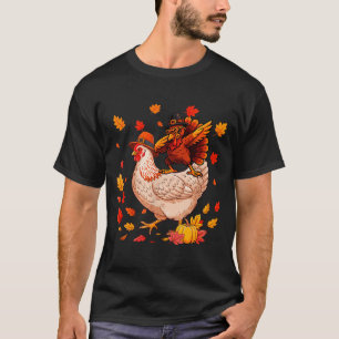 Dabbing Turkey On Chicken Thanksgiving Autumn Lgri T-Shirt