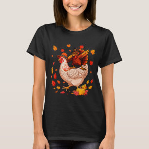 Dabbing Turkey On Chicken Thanksgiving Autumn Lgri T-Shirt