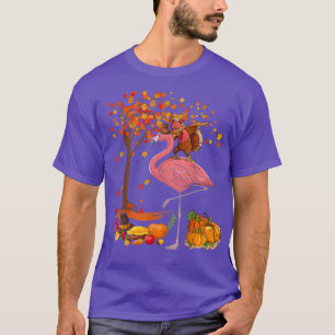 Dabbing Turkey Riding Flamingo Thanksgiving Fall T T-Shirt