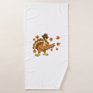 Dabbing Turkey Thanksgiving Day Gifts Pilgrim Boys Bath Towel