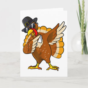 Dabbing Turkey Thanksgiving Day Gifts Pilgrim Boys Card