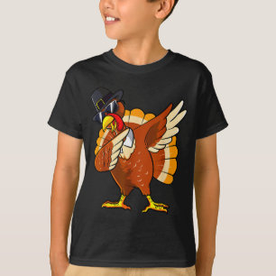 Dabbing Turkey Thanksgiving Day Lgrim Boys Kids Me T-Shirt