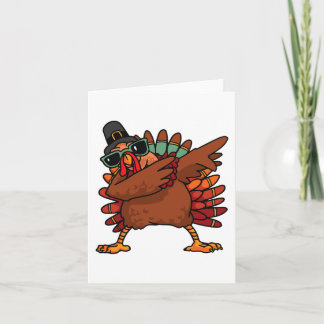 Dabbing Turkey Thanksgiving Day Pilgrim Boys Girls Card