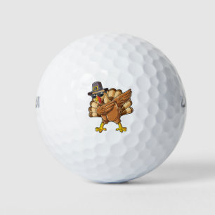 Dabbing Turkey Thanksgiving Day Pilgrim Boys Girls Golf Balls