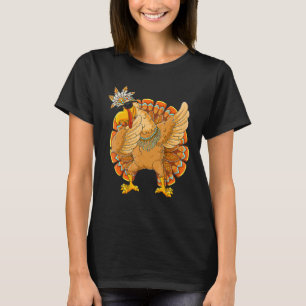 Dabbing Turkey Thanksgiving Day Pilgrim Boys Girls T-Shirt