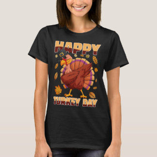 Dabbing Turkey Thanksgiving Holiday Present Happy  T-Shirt