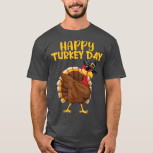 Dabbing Turkey Thanksgiving Pilgrim Costume Happy T-Shirt