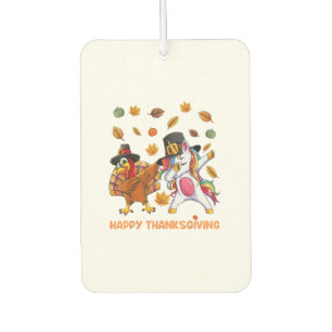 dabbing Turkey Unicorn Thanksgiving For Girls Pilg Car Air Freshener