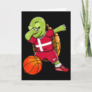 Dabbing Turtle Denmark Jersey Danish Sketll Lovers Card