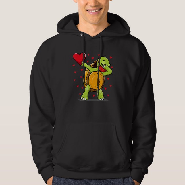 Dabbing Turtle Face Mask Dab Dance Valentines Day  Hoodie (Front)