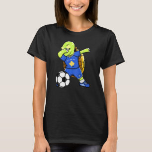 Dabbing Turtle Kosovo Soccer Fans Jersey Kosovar F T-Shirt