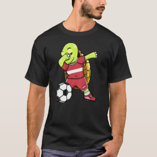 Dabbing Turtle Latvia Soccer Fans Jersey Latvian F T-Shirt