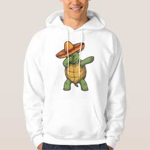 Dabbing Turtle Sombrero Vintage Vector Design_1 Hoodie