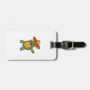 Dabbing Turtle Sombrero Vintage Vector Design_1 Luggage Tag