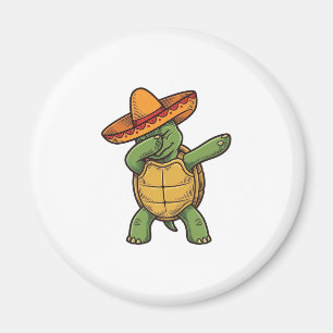 Dabbing Turtle Sombrero Vintage Vector Design_1 Magnet