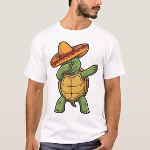 Dabbing Turtle Sombrero Vintage Vector Design_1 T-Shirt
